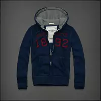 hommes giacca hoodie abercrombie & fitch 2013 classic x-8022 lumiere bleu saphir